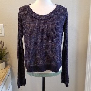 Free People Navy Blue Open Knit Sweater
